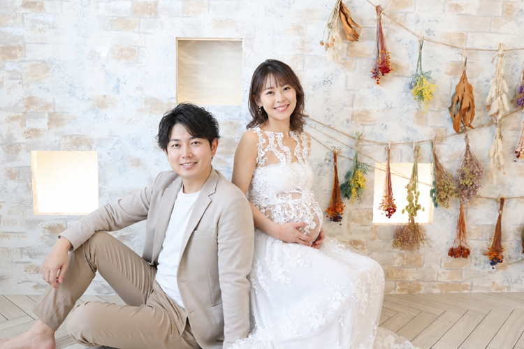マタニティ写真,マタニティ,妊娠記念,夫婦,ドレス